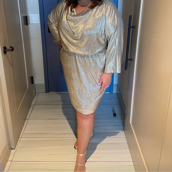 Jessica Howard | Metallic Special Occasion Cocktail Dress Size 20W - Picture 7 of 7